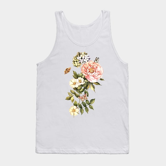 Watercolor vintage floral motifs Tank Top by AnnaY 